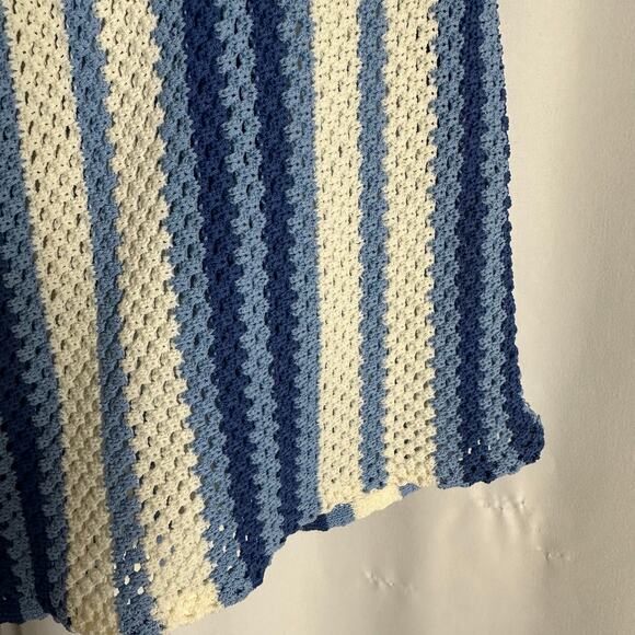Solid & Striped Charlie Short Marina Blue Stripe Sz M Beach Pool CoverUp Coastal - Picture 4 of 8